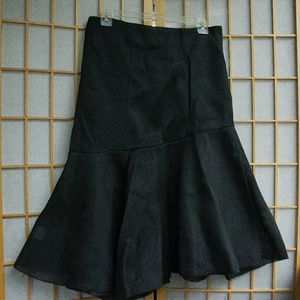 Frill Hem Honeycomb Mesh Skirt in Black